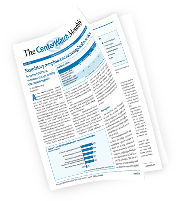 CenterWatch: Regulatory Compliance an Increasing Burden on Sites